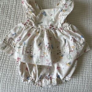 Janie and Jack White Floral Baby Outfit